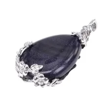 Кулон Капля с синт.камнем Синий авантюрин BJK204-04