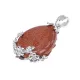 Кулон Капля с синт.камнем Коричневый авантюрин BJK204-05