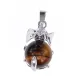 Кулон Слон с шаром из нат.камня Тигровый глаз BJK206-05