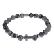 Христианский браслет Крест с нат.камнем Снежный обсидиан 8мм BSH-14-14