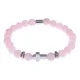 Христианский браслет Крест с нат.камнем Розовый кварц 8мм BSH-14-15