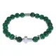 Христианский браслет Крест с синт.камнем Малахит 8мм BSHE-14-12