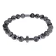 Христианский браслет Крест с нат.камнем Снежный обсидиан 8мм BSHE-14-14