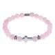 Христианский браслет Крест с нат.камнем Розовый кварц 8мм BSHE-14-15