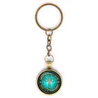 Круглый брелок, цвет бронза, с цепочкой, Спаси и Сохрани C1001018