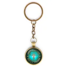 Круглый брелок, цвет бронза, с цепочкой, Спаси и Сохрани C1001018
