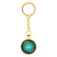 Круглый брелок, цвет золото, с цепочкой, Спаси и Сохрани C1001020