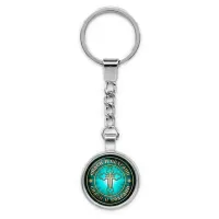 Круглый брелок, цвет серебро, с цепочкой, Спаси и Сохрани C1001022