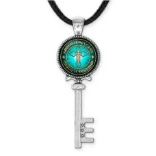 Кулон ключ, цвет серебро, со шнурком, Спаси и Сохрани C1001043