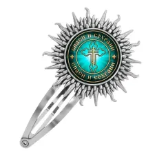 Заколка металлическая, цвет серебро, Спаси и Сохрани C1001045