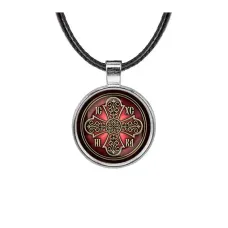 Кулон, цвет серебро, со шнурком, Иисус Победитель C1002027