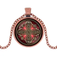 Кулон, цвет медь, с цепочкой, Иисус Победитель C1002030