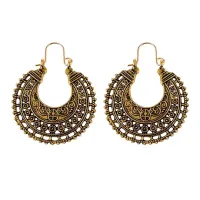 Серьги Филигрань, 50х40мм, цвет бронзовый SE045-3