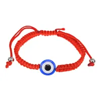 Плетеный браслет от сглаза из красной нити BS484
