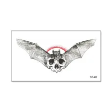 Набор временных татуировок Летучая мышь и череп, 10,5х6см TTRC-427