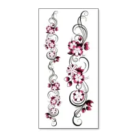 Набор временных татуировок Цветы, 21х10см TTQC-657