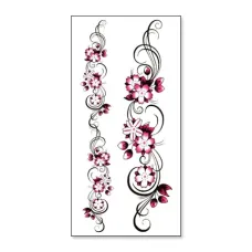 Набор временных татуировок Цветы, 21х10см TTQC-657