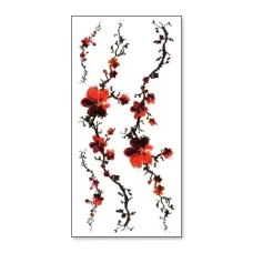 Набор временных татуировок Ветвь с цветами, 21х10см TTQC-659