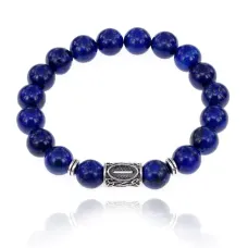 Браслет с руной Иса и нат.камнем Лазурит BSRM-02-10
