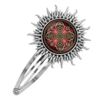 Заколка металлическая, цвет серебро, Иисус Победитель C1002045