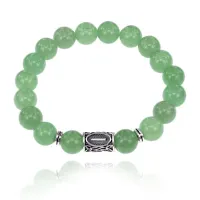 Браслет с руной Иса и нат.камнем Нефрит BSRM-02-13