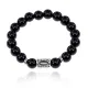Браслет с руной Иса и нат.камнем Черный агат BSRM-02-23