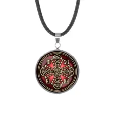 Кулон, нержавеющая сталь, со шнурком, Иисус Победитель C1002062