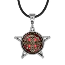 Звезда-кулон, металл, Иисус Победитель C1002064