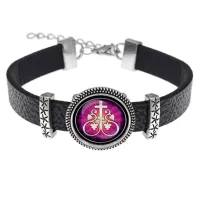 Кожаный браслет, Крест Виноградная лоза C1003011