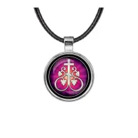 Кулон, цвет серебро, со шнурком, Крест Виноградная лоза C1003027