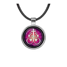 Кулон, цвет серебро, со шнурком, Крест Виноградная лоза C1003027