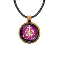 Кулон, цвет бронза, со шнурком, Крест Виноградная лоза C1003029