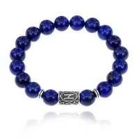Браслет с руной Хагалаз и нат.камнем Лазурит BSRM-04-10