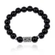 Браслет с руной Хагалаз и нат.камнем Черный агат BSRM-04-23