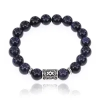 Браслет с руной Ингуз и синт. камнем Синий авантюрин BSRM-05-02