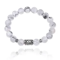 Браслет с руной Ингуз и нат.камнем Кахолонг BSRM-05-07