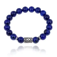 Браслет с руной Ингуз и нат.камнем Лазурит BSRM-05-10