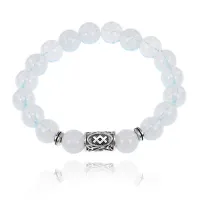 Браслет с руной Ингуз и синтетическим камнем Лунный камень BSRM-05-11