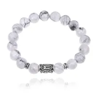 Браслет с руной Эваз и нат.камнем Кахолонг BSRM-06-07