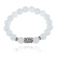 Браслет с руной Эваз и синт.камнем Лунный камень BSRM-06-11