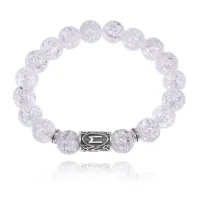 Браслет с руной Эваз и синт.камнем Сахарный кварц BSRM-06-16