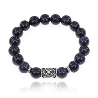 Браслет с руной Гебо и синт.камнем Синий авантюрин BSRM-08-02