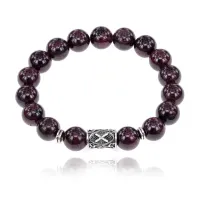 Браслет с руной Гебо и нат. камнем Гранат BSRM-08-06
