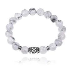 Браслет с руной Гебо и нат.камнем Кахолонг BSRM-08-07