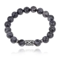Браслет с руной Гебо и нат.камнем Лабрадор BSRM-08-08
