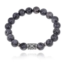 Браслет с руной Гебо и нат.камнем Лабрадор BSRM-08-08