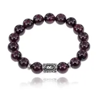 Браслет с руной Райдо и натуральным камнем Гранат BSRM-10-06