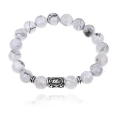Браслет с руной Райдо и нат.камнем Кахолонг BSRM-10-07
