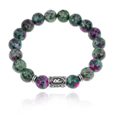 Браслет с руной Райдо и синт.камнем Цоизит BSRM-10-22