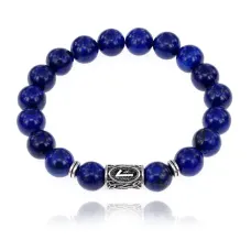Браслет с руной Лагуз и нат.камнем Лазурит BSRM-11-10